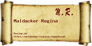 Maldacker Regina névjegykártya